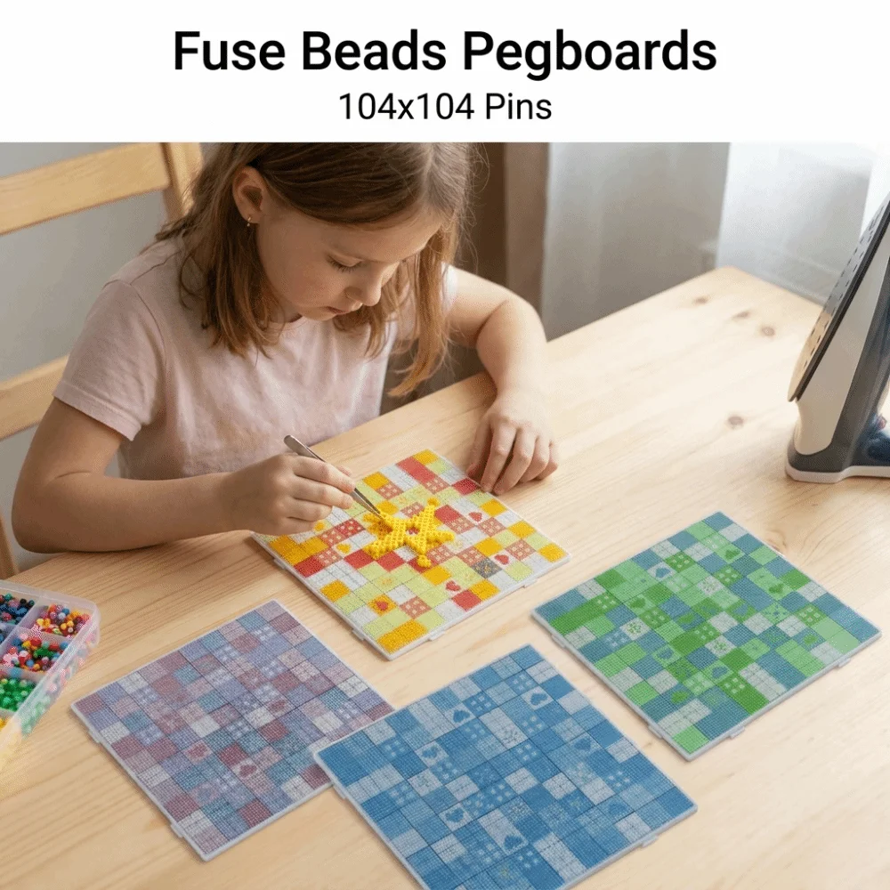 78x78/104x104Pins Fuse Beads Pegboards Heart 2.6mm Beads Hama Beads Pegboards Creative Grid Design Fuse Beads Boards