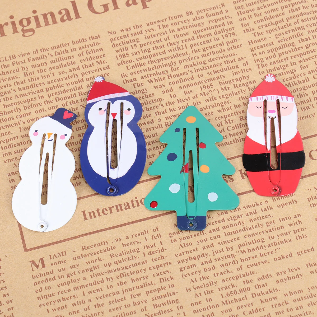 

8pcs Christmas Hair Clips Kids Girls Baby Toddler Snap Barrettes Stylish Festive Accessories Bright Patterns Decorative