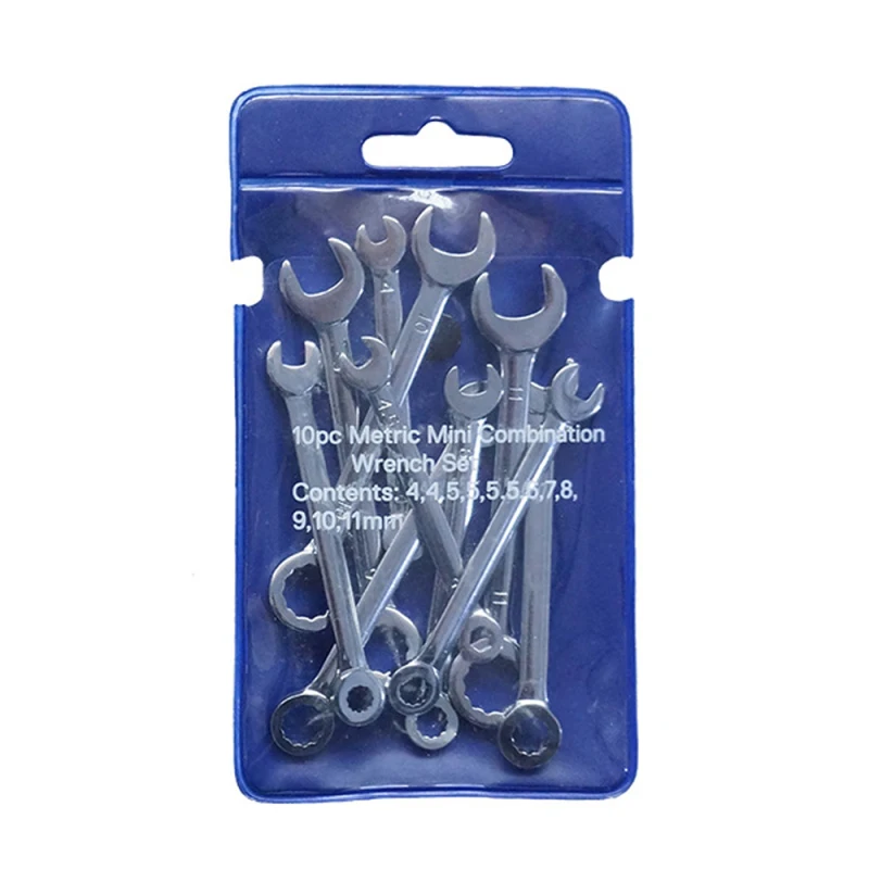 

10pcs Mini Spanner Wrenches Set Explosion-proof Pocket Spanner Wrenches Hand Tool British Metric Type Home Accessories