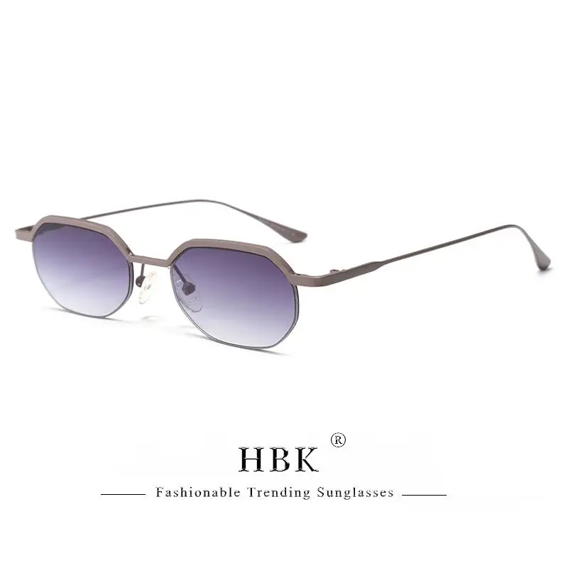 HBK Retro-Sonnenbrille für Herren, polygonal, Punk, kleine Halbrahmen-Sonnenbrille für Damen, Geschäftsreisen, Party, Brillen, Sommerstil – Detail 14