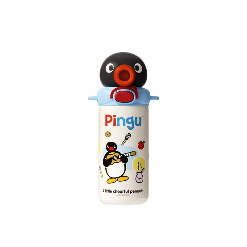 2026 New Pingu Penguin 316 Stainless Steel Vacuum Cup 480ml Cartoon Portable Straw Cup Couple Water Cup Anime Peripheral Gifts