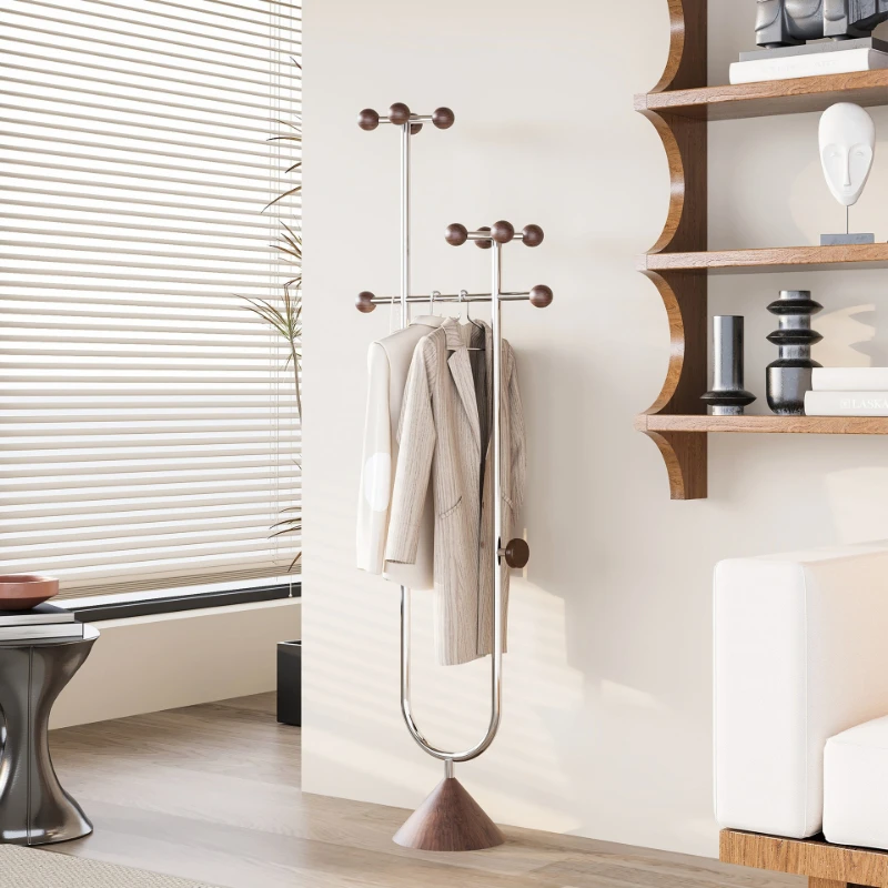 Vintage Style Floor-standing Clothes Rack 2026 New Bedroom Corner Bedside Hanging Rack Small Home