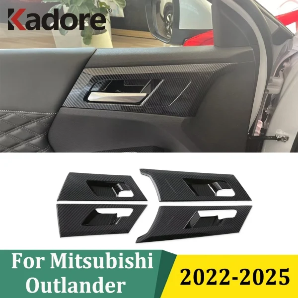 

Для Mitsubishi Outlander 2022 2023 2024 2025 ABS углеродное волокно дверная ручка чаша крышка отделка наклейка интерьерные автомобильные аксессуары (LHD)