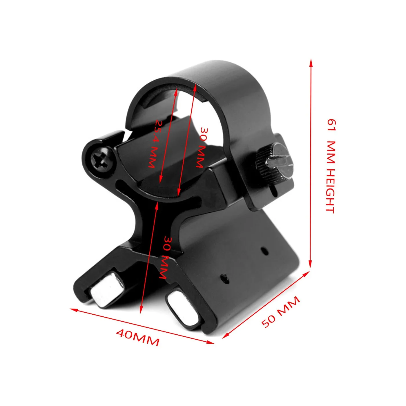 전술 조절식 알루미늄 25.4mm 스코프 플래시라이트 마운트 자석 사냥용 토치 경량 휴대용 야외 액세서리 홀더