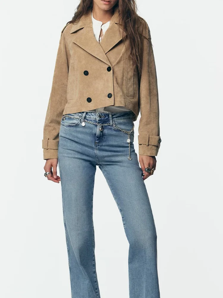 

European and American style autumn new fashion trend temperament women's commuting all-match short windbreaker jacket
