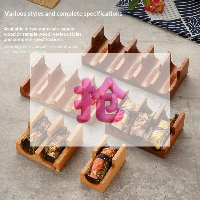 Wooden Taco Holder U Shape Sushi Tray Tortilla Rack Multiple Grids Stable Stand For Restaurant Home Food Plating Display