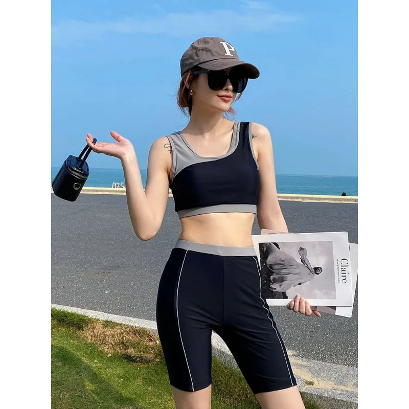 Costume da bagno da donna taglie forti Copricostume estivo in due pezzi Set sciolto in tre pezzi Hot Springs