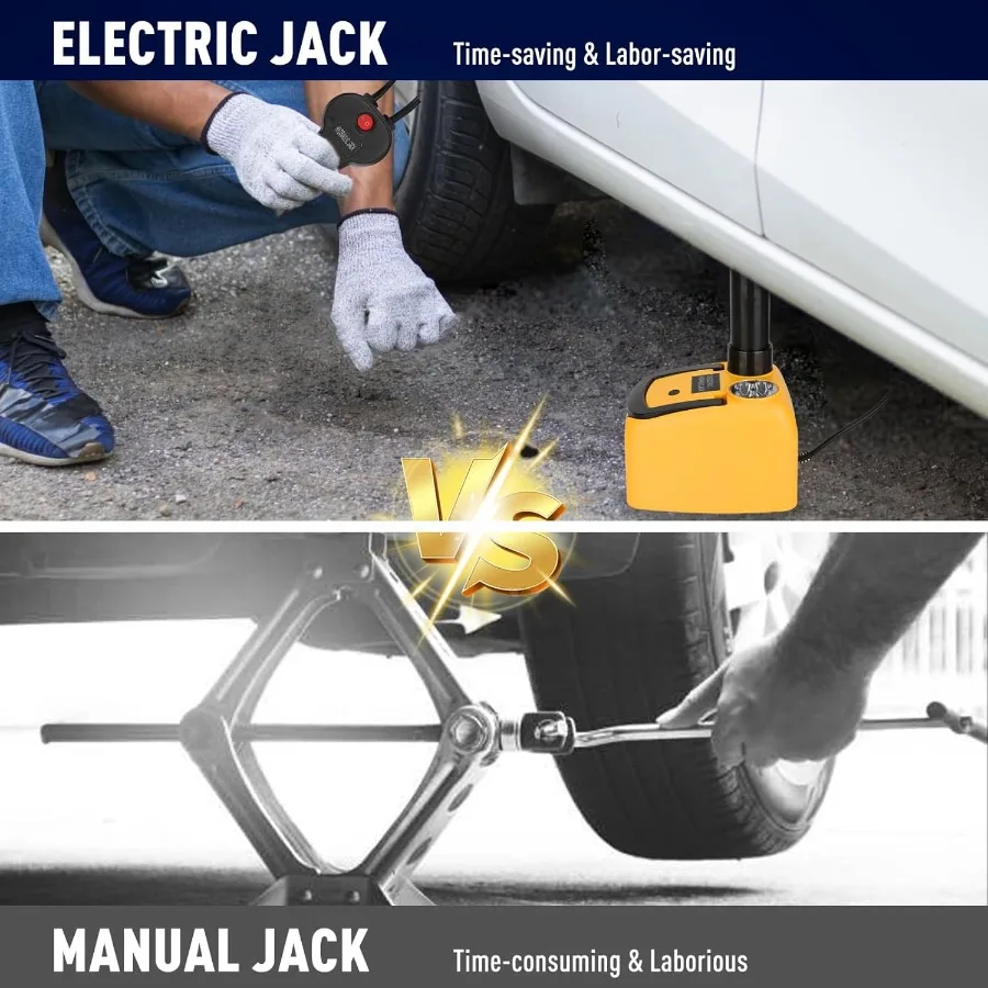 رافعة سيارة كهربائية 5 طن 12 فولت رافعة هيدروليكية مع ضوء LED لشاحنة سيارات الدفع الرباعي سيدان نطاق الرفع 6.117.7 بوصة مثالية لسهولة Ti #5