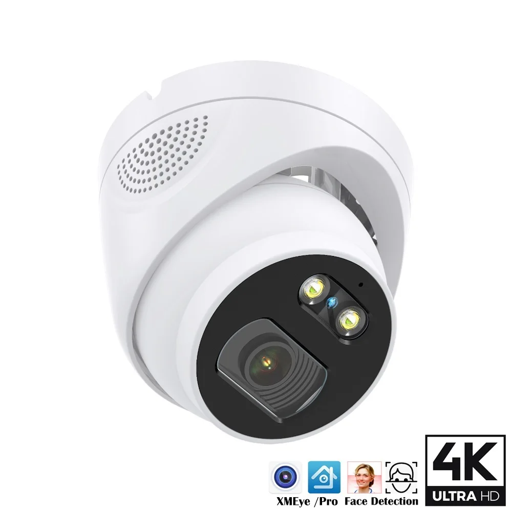 Top 8MP 4K IP Camera POE H.265 Onf Netip Metal Indoor/Outdoor Small Dome CCTV Wide Angle 5MP/4MP/3MP Waterproof Security Camera