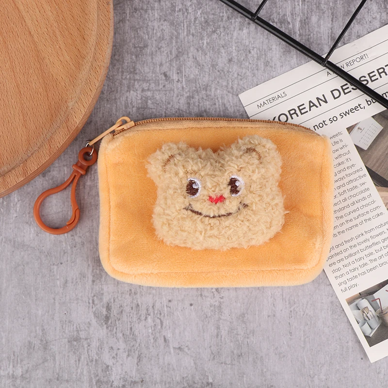 

Cute Cartoon Plush Small Bear Money Coin Purse Fashion Portable Card Holder Coin Bag Key Lipstick Earphone Organizer Pouch