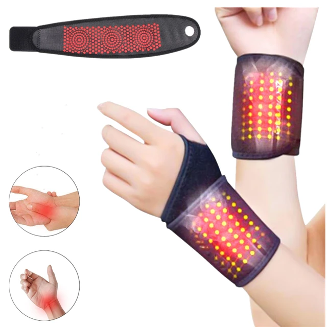Samonagrzewająca się opaska na nadgarstek terapia magnetyczna wsparcie Brace Wrap podgrzewany ogrzewacz dłoni kompresja ulga w bólu opaska na nadgarstek pas dezynfekujący