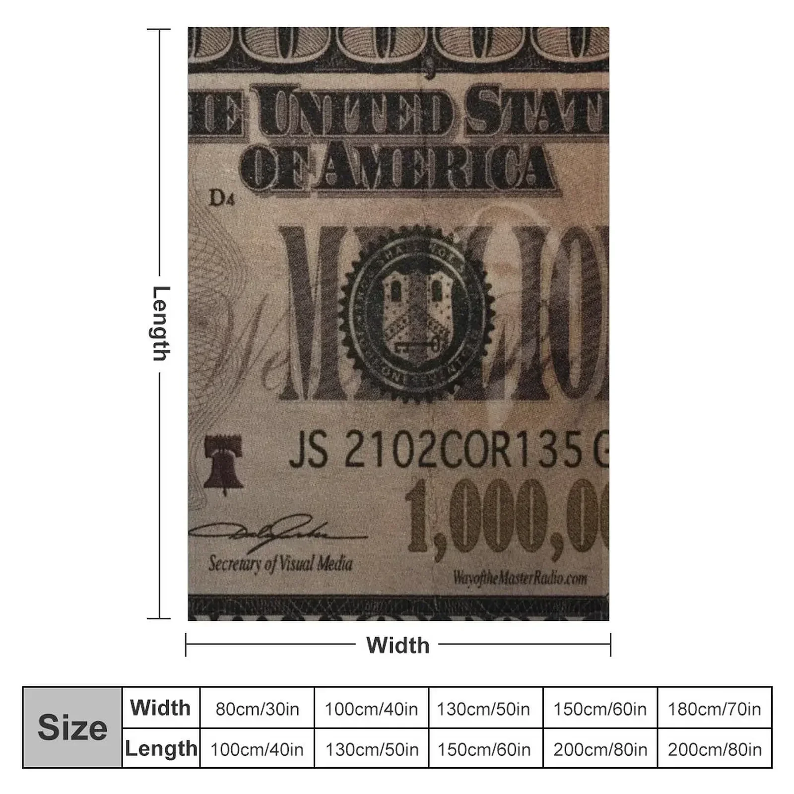 1 million dollar bill Throw Blanket Shaggy Camping Decoratives anime Blankets