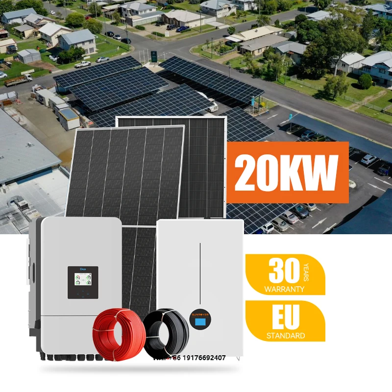 Deye Complete Set of Solar Panels 5kw 10kw 20kw Hybrid Solar Battery Energy System 10kwh 20kwh 30kwh Lithium Batteries for Home