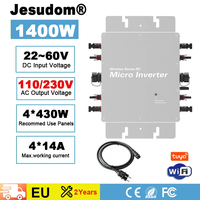 1400W 1600W 800W Micro Solar Grid Tie Inverter Input DC22V-60V to AC110V230V 50/60HZ Waterproof IP65 Solar Power Converter