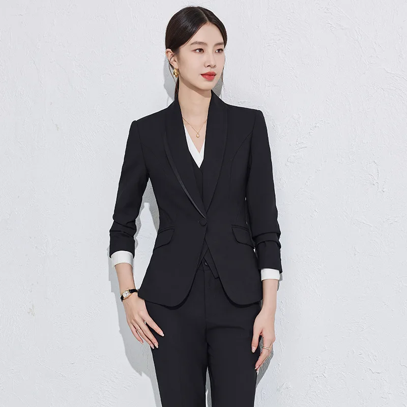 Gray Suit Women's Autumn New High-End Hotel Manager Formal Wear Professional Bank Business Interview Work Clothes