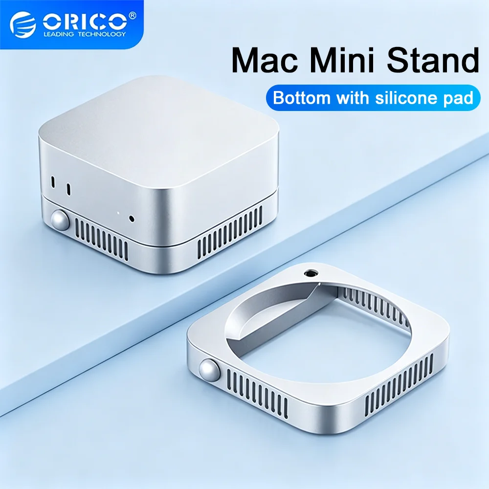 ORICO Mac Mini Stand for M4 or M4 Pro Adapter 360°Unobstructed Heat Dissipation fit with Anti Slip Silicone Pad mini mac stand