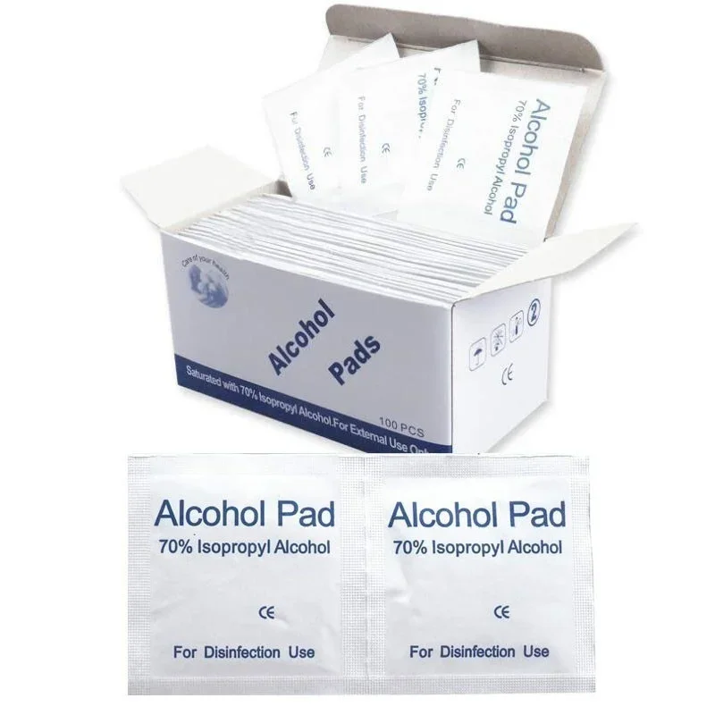 New 100pcs Portable Alcohol Prep Pads Disinfectant Swabs Wipes Cleaner 70% Alcohol Content Suitable For Mobile Phone Cleaning