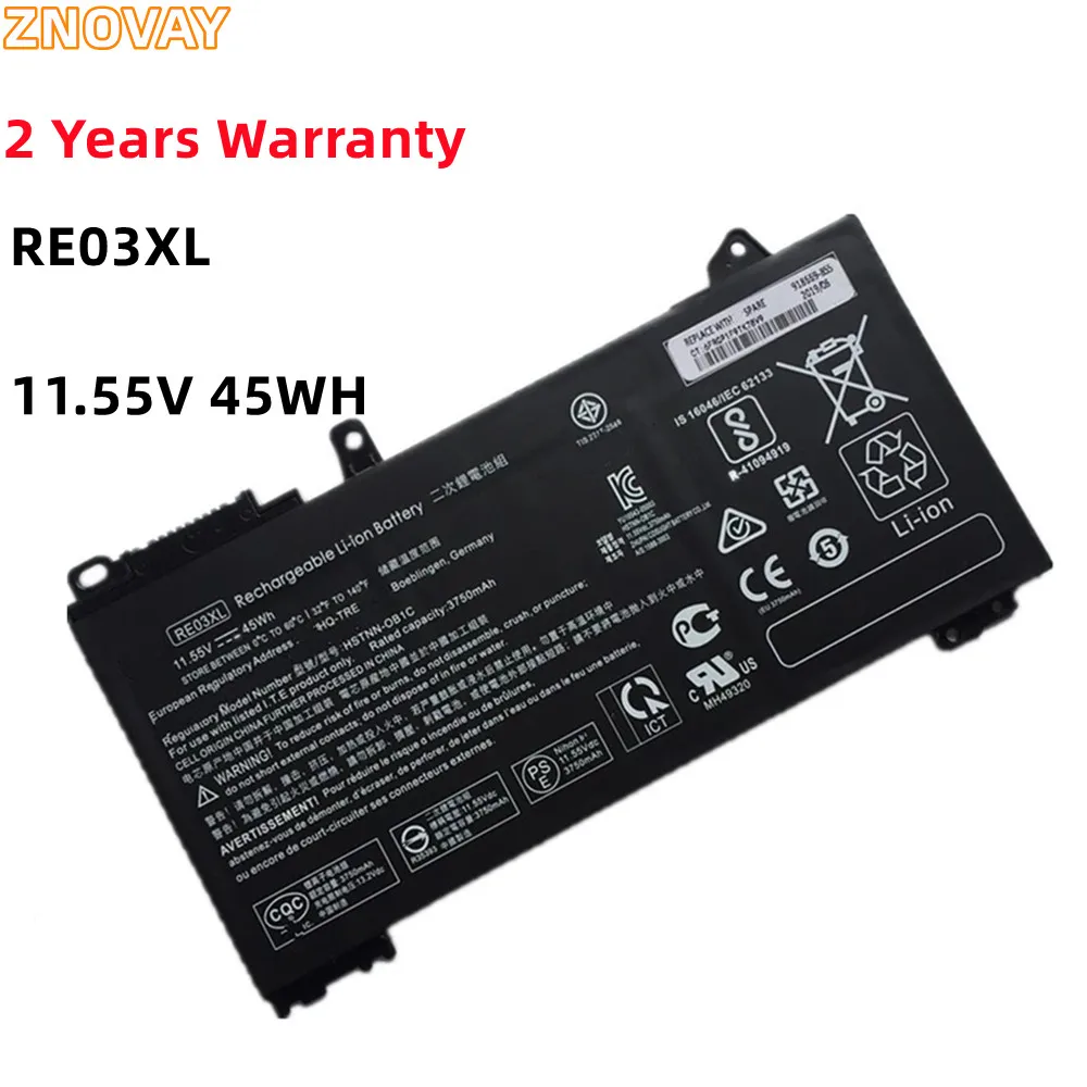 

ZNOVAY RE03XL RF03XL 45WH Battery For HP ProBook 430 440 445 450 455 G6 Series HSTNN-DB9N HSTNN-UB7R L32407-2B1 L32407-2C1