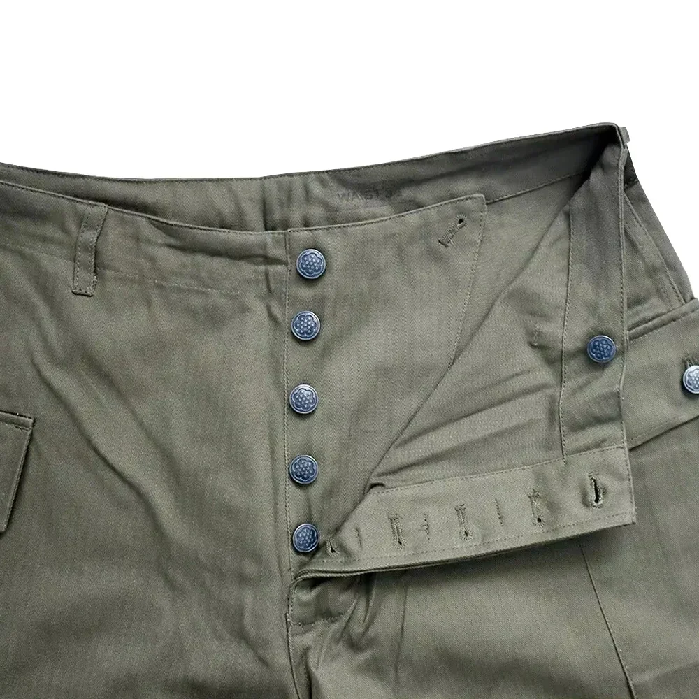 WWII WW2 HBT American Soldier Green Pants Casual Training Suit Multi-function Storage Lower Installation Loose Training Pants