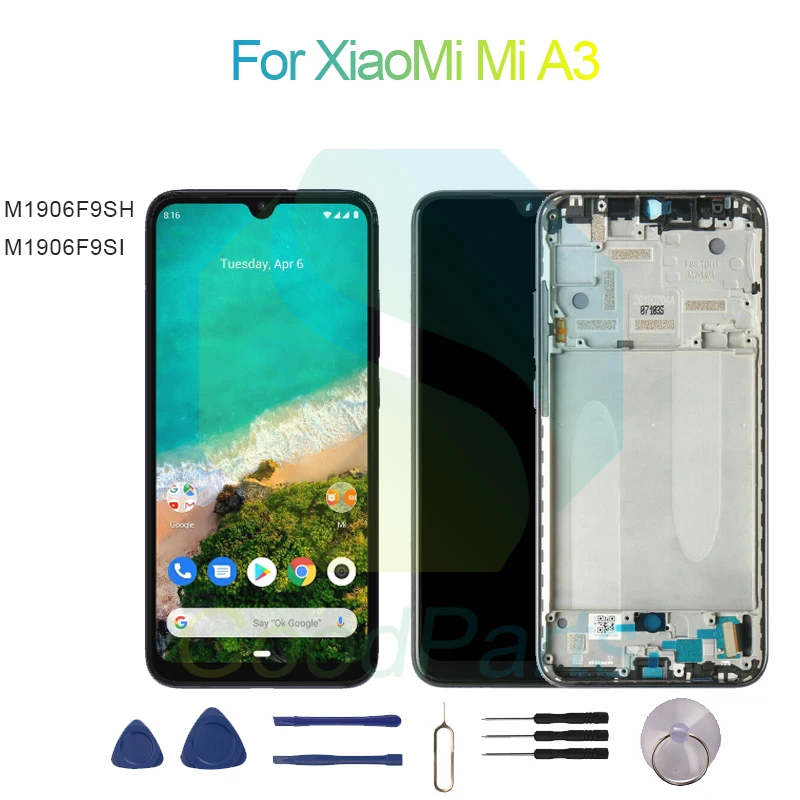 قطع غيار لشاشة شاومي Mi A3 1560*720 M1906F9SH ، M1906F9SI Mi A3 محول رقمي LCD باللمس