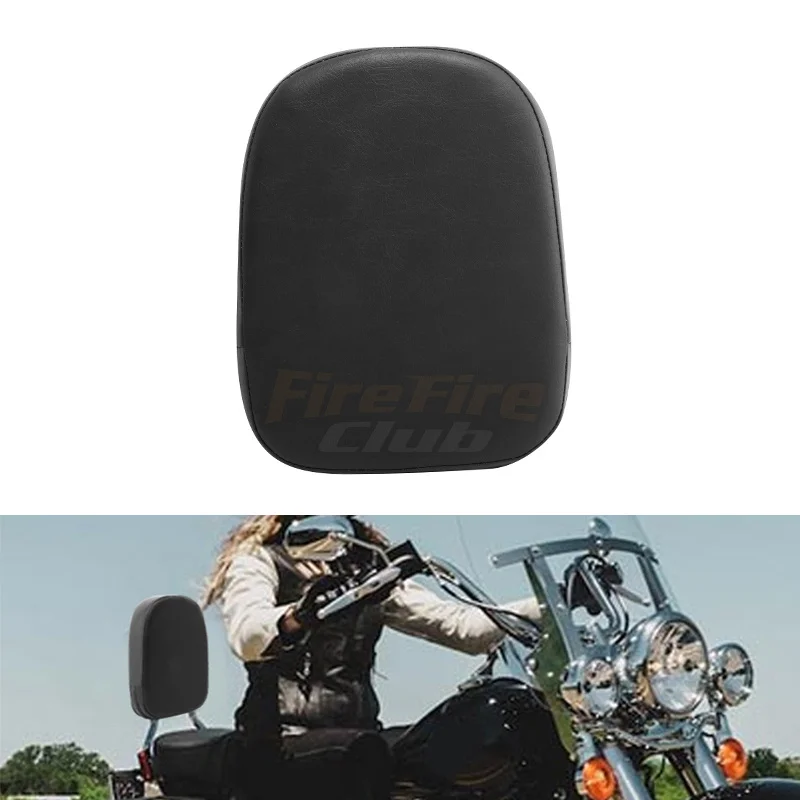 Motorcycle Black Sissy Bar Backrest Rear Cushion Pad For Honda Yamaha Suzuki Harley Bobber Chopper Crusier Touring