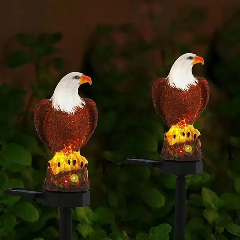 1PC Solar Resin Eagle Lawn Light Outdoor LED Ground Spike Light Garden Decorative Light Home Decor