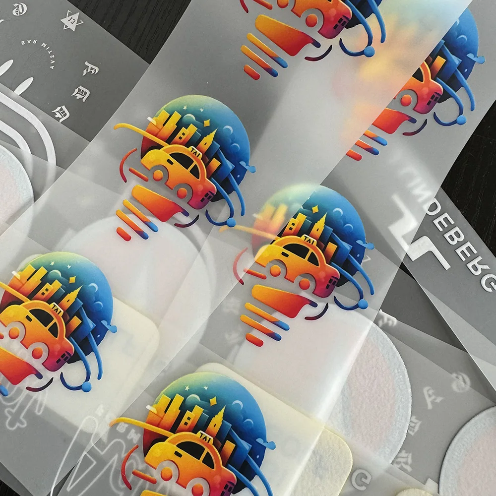 Benutzerdefinierte beliebige Logo oder Bilder zum Aufbügeln, Wärmeübertragungsaufkleber für Kleidung, DIY, waschbare T-Shirts, Thermo-Patches, DTF, buntes Vinyl – Detail 5