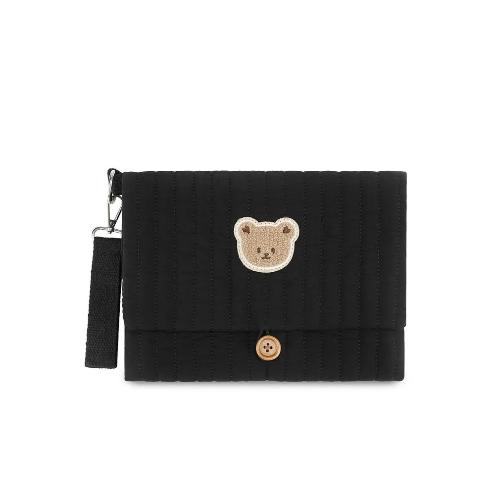 

Cute Baby Hanging Diaper Bag Cotton Multi-Compartment Foldable Storage Pouch Multiple Solid Colors Cartoon Bear