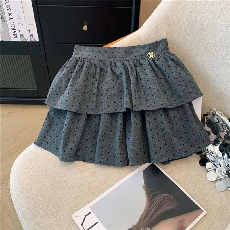 Polka Dot Geplooide Minirok Vrouwen Hoge Taille Verstoorde Pluizige A-lijn Rokken 2025, Nieuwe Zoete Pittige Meisje Veelzijdige Faldas