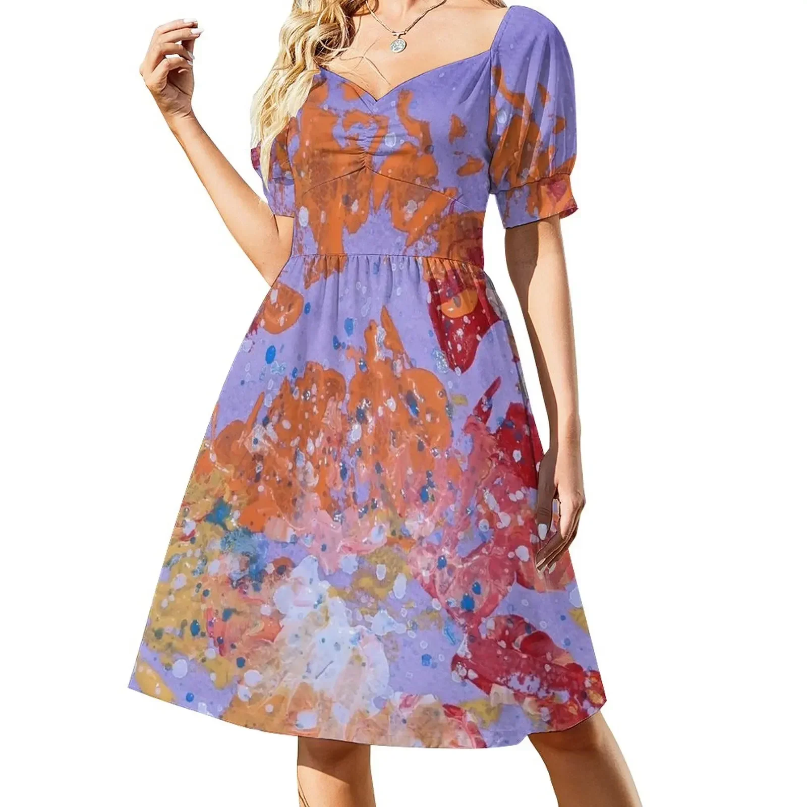 

New Year Eve, Fireworks Short-Sleeved Dress elegant women's dresses sale Dress woman summer dress woman 2025