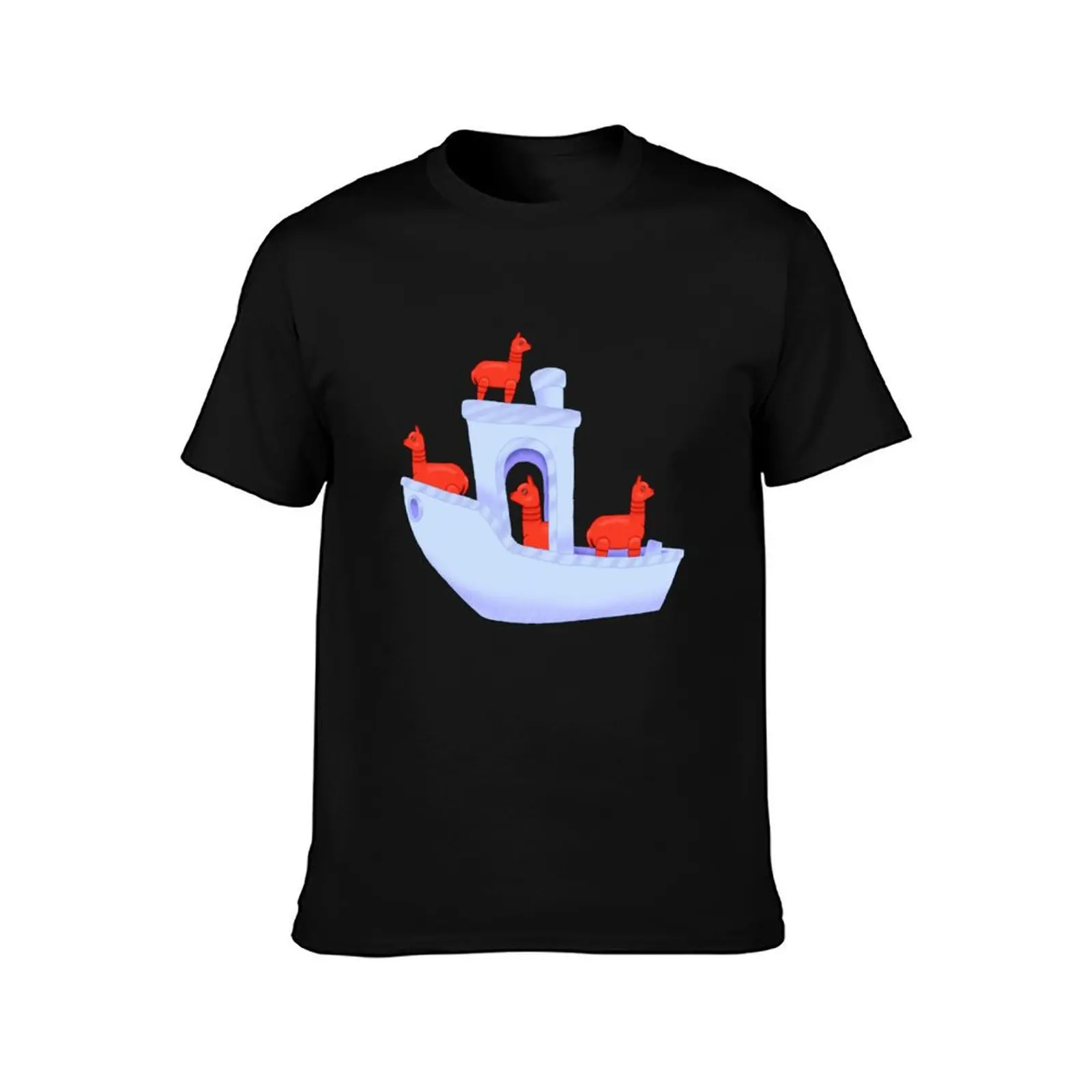 LLama covered benchy T-Shirt Work Short Sleeve Cotton Top