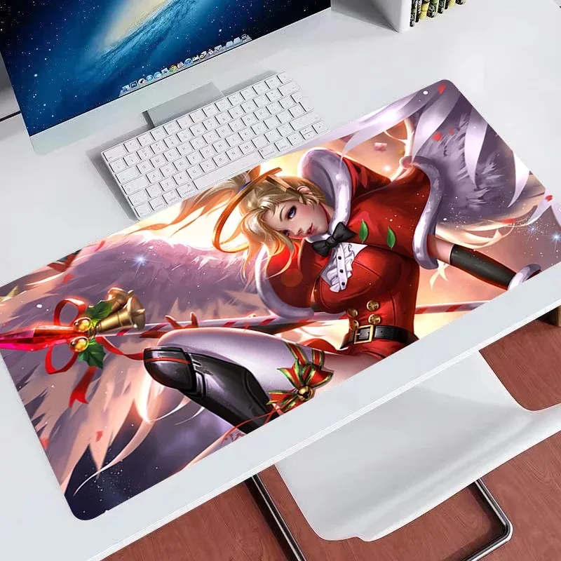 لوحة ماوس ألعاب كبيرة Overwatch هدايا الرحمة لوحات ماوس ناعمة وسادات مكتب للكمبيوتر لوحة المفاتيح الحصير الجدول البساط 900x400 لوحة ماوس الكمبيوتر