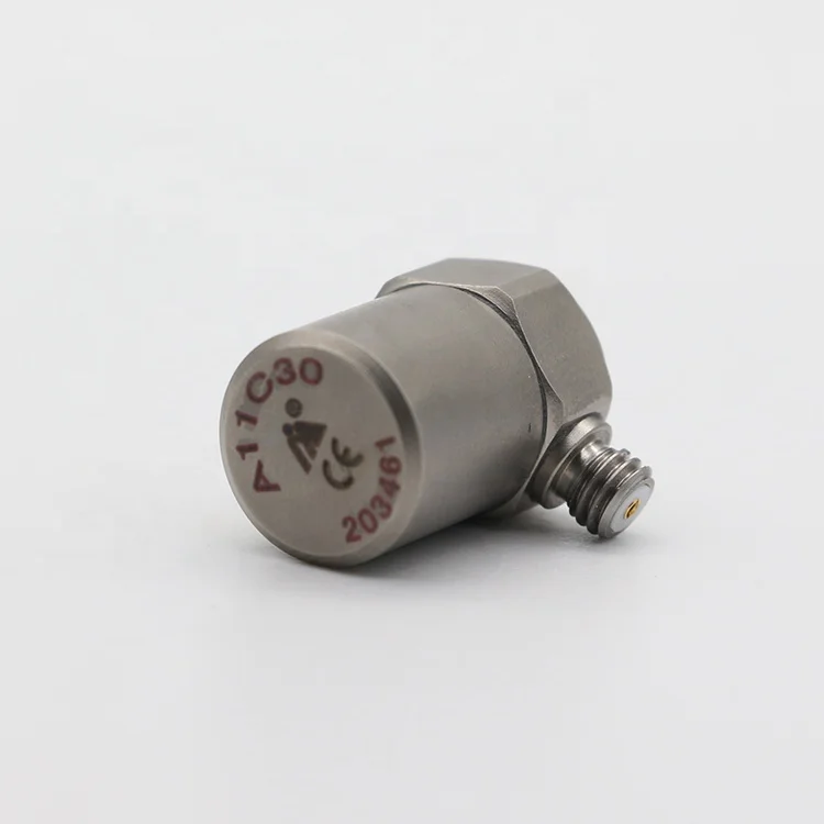 Accelerometer Sensor Uniaxial PZT-5 Material 2000g Range 1-10kHz Frequency PE Output A11C30