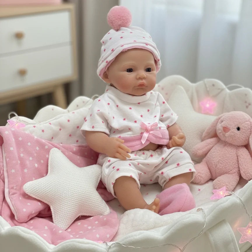 13 بوصة مفتوحة الفم مرج مع 2 ملابس الصلبة سيليكون بيبي تولد من جديد فتاة رسمت الجلد اليدوية نابض بالحياة بيبي تولد من جديد دي سيليكونا