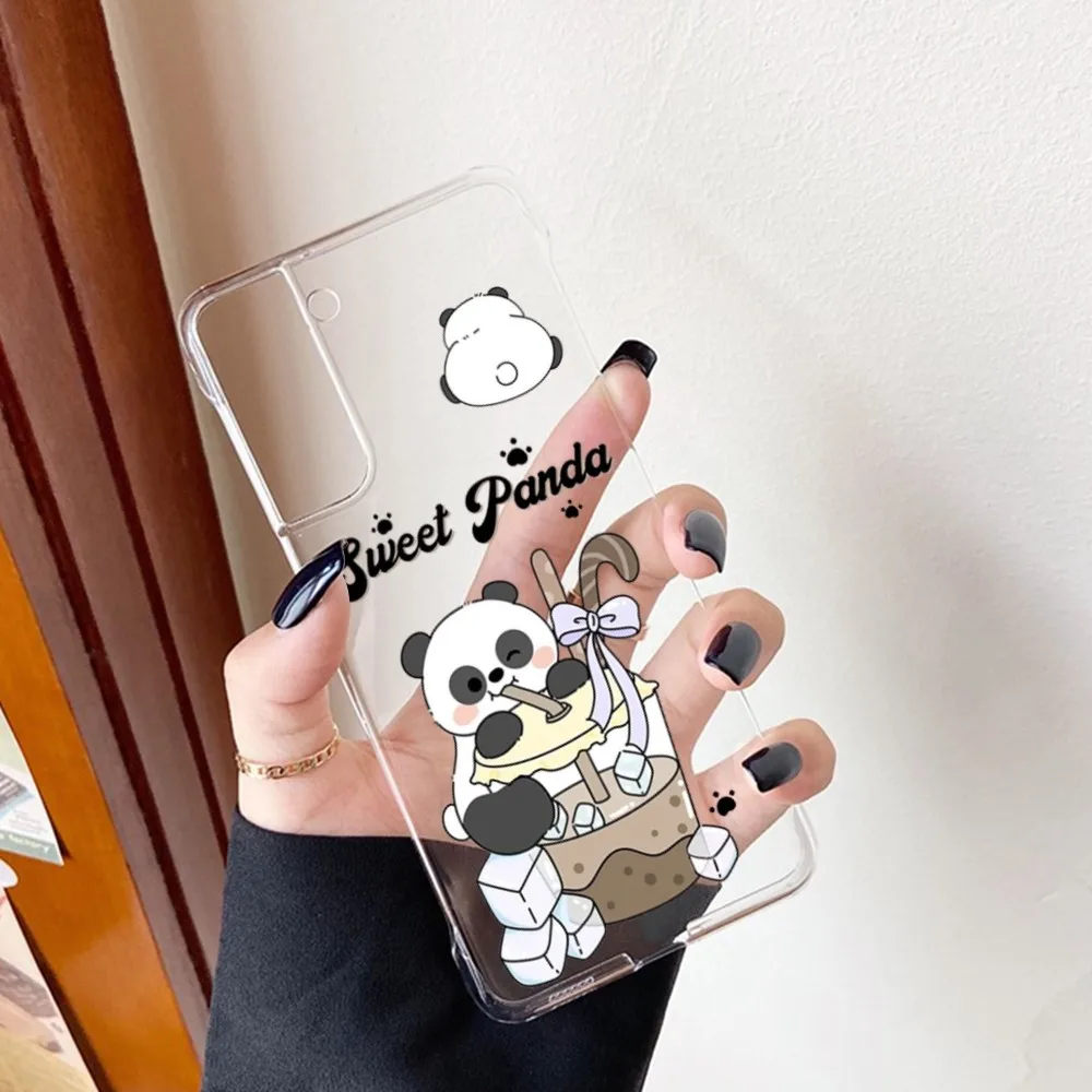 Cute Kawaii Panda Mousepad for Samsung A12 21 30 31 51 52 70 71 for Redmi8 9 10 for Honor10 70 50 Clear Case