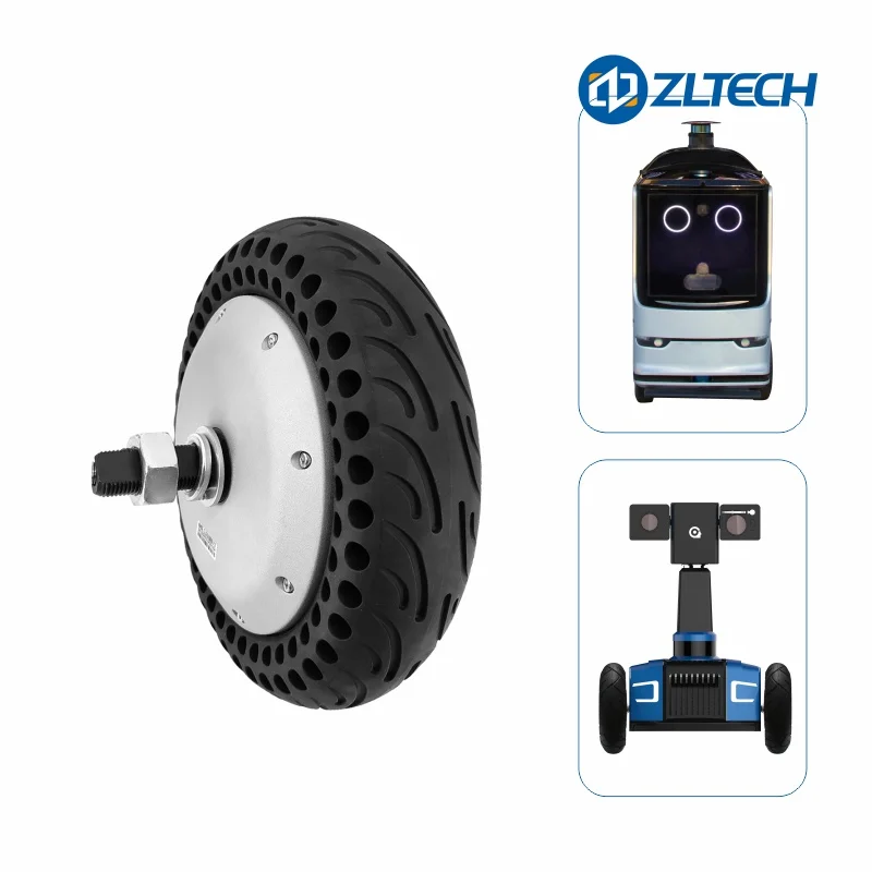 ZLTECH 10inch 24V 48V 800W 40N.m 300kg Load Brushless AGV DC Wheel Hub Servo Motor with 4096 Wire Magnetic Encoder for Forklift view 3