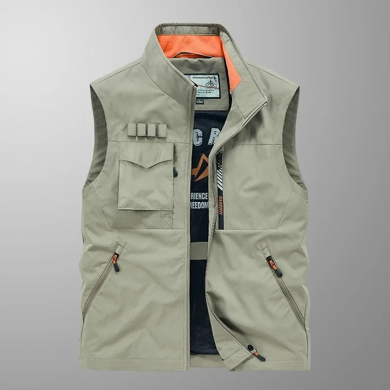 Large Size Men's Vest Tactical Sleeveless Fashion Hunting Fishing Clothing Embroidered Jackets Man Mountaineering Jacket Camping