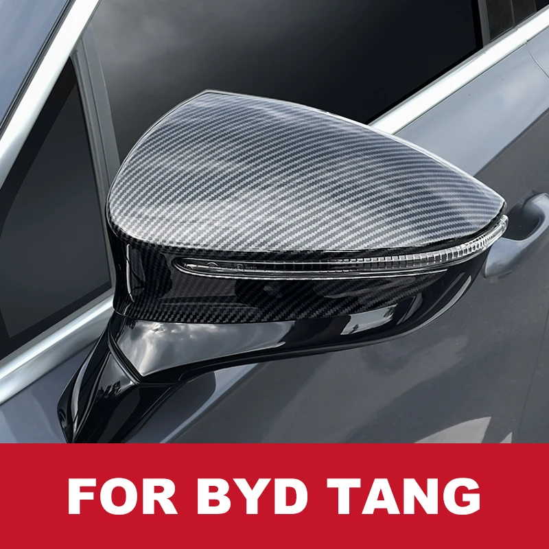 

2Pcs Carbon Fiber Style Car Side Rearview Mirror Cap Cover Trim Shell For Byd Tang 2022 2023 Auto Accessories