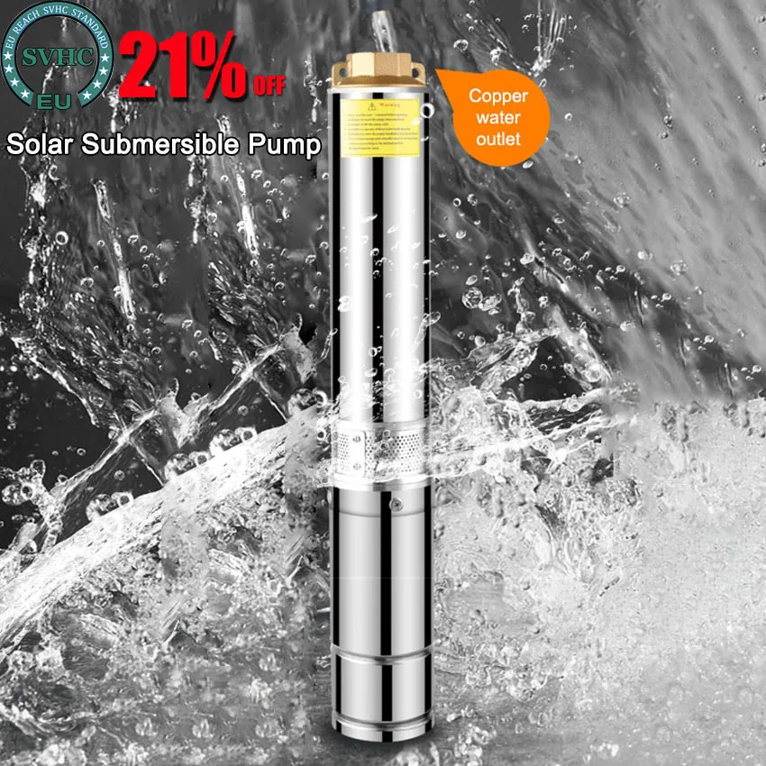 72V Solar Powered High Pressure Farm Pump Solar DC Brushless Submersible Deep Well Screw Pump with MPPT Controller