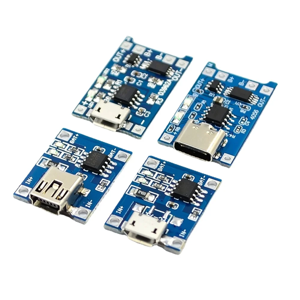 1PCS 5V 1A Micro USB 18650 type-c Lithium Battery Charging Board Charger Module+Protection Dual Functions TP4056 18650