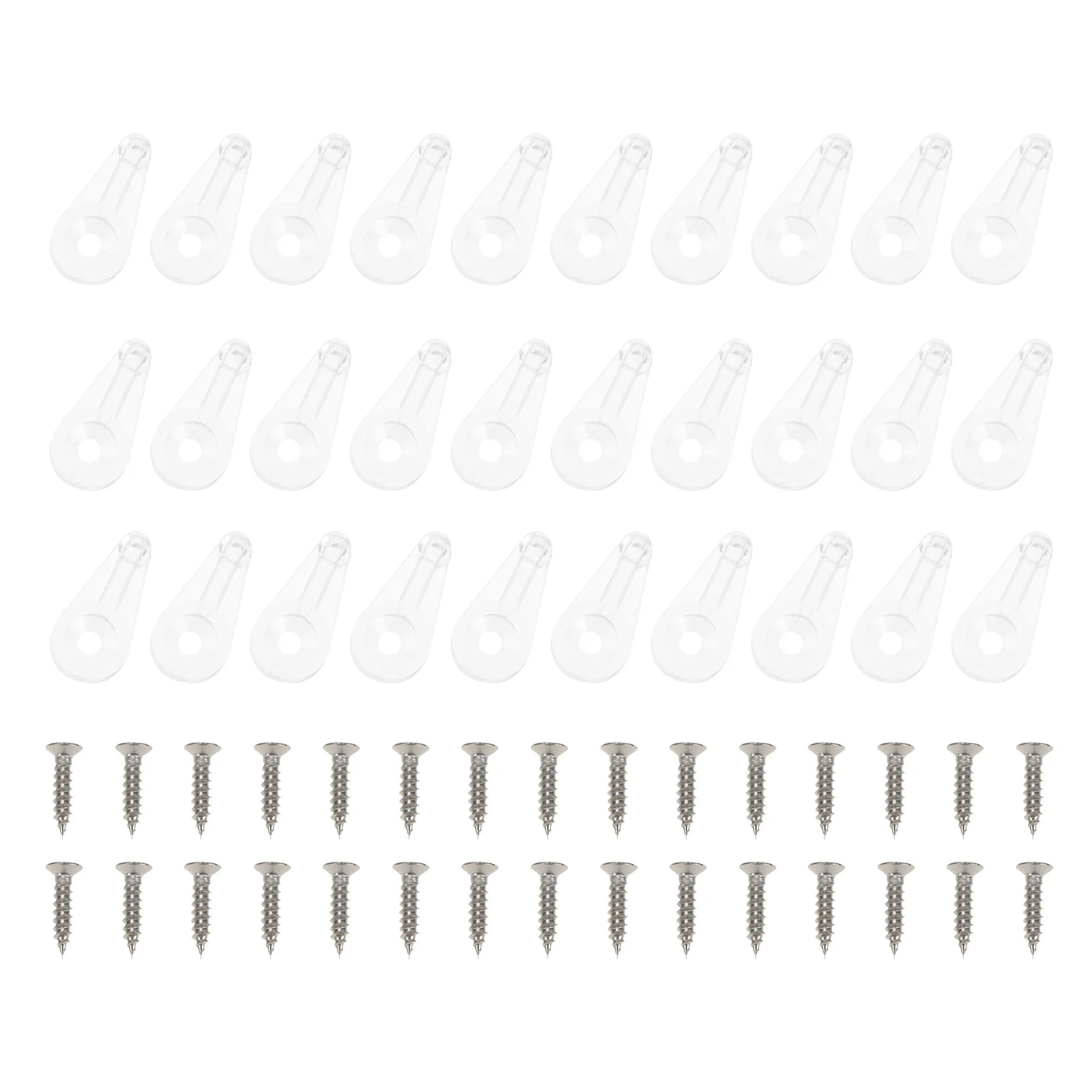 

30Pcs Small Clips Mirror Rigid Plastic Fixings for Glass Panels Wardrobe Shelving Units Easy Install Fasteners