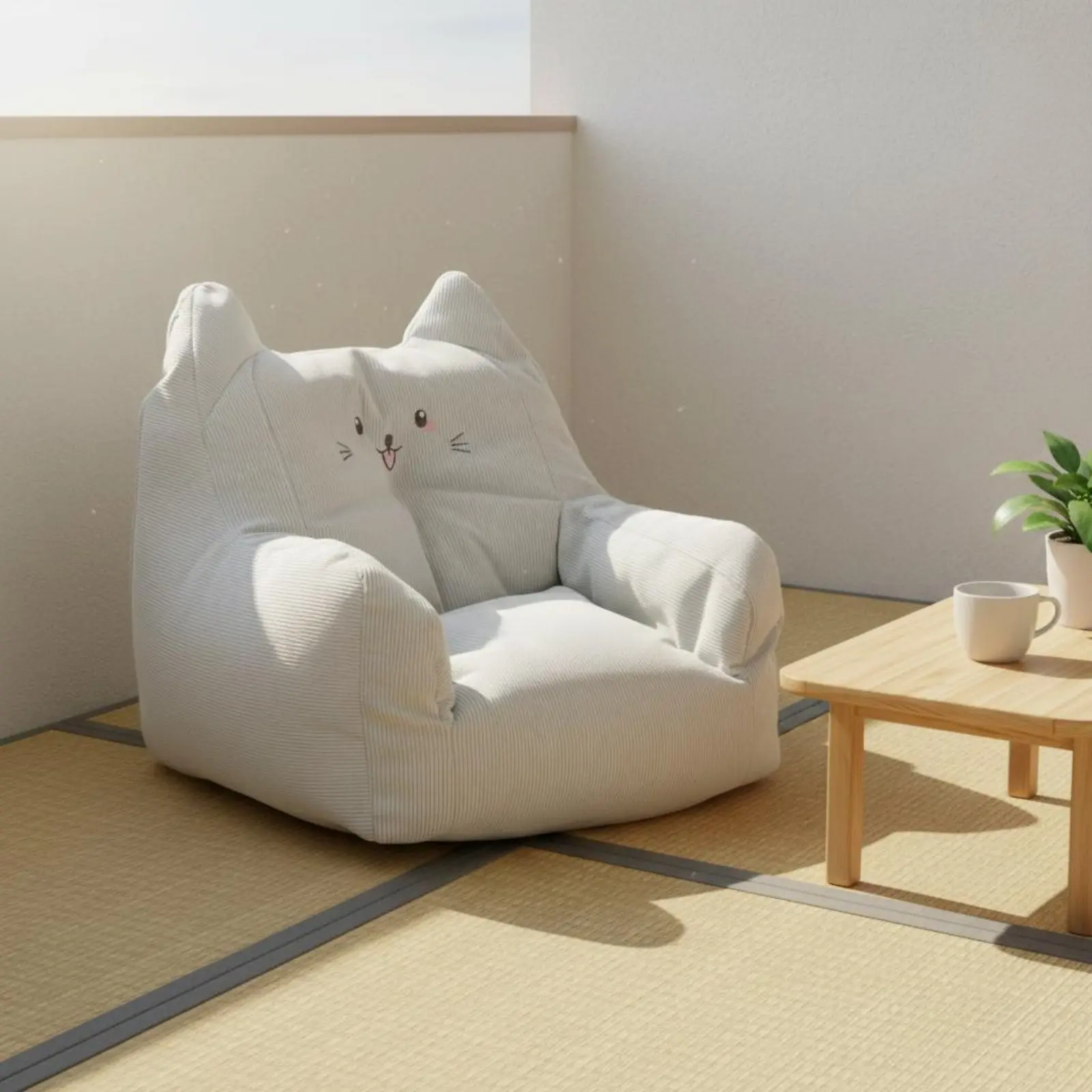 

Feline-Shaped Kids Sofa Thick Cushion Feline Chair Soft Toddler Sofa High Back Play Couch Lightweight for Girls