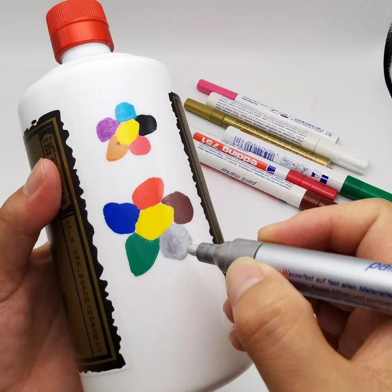 Gold 2MM Alcohol-proof Glass Ceramic High Temperature Industrial Marker Color Paint Pen Edding 750 Black Red