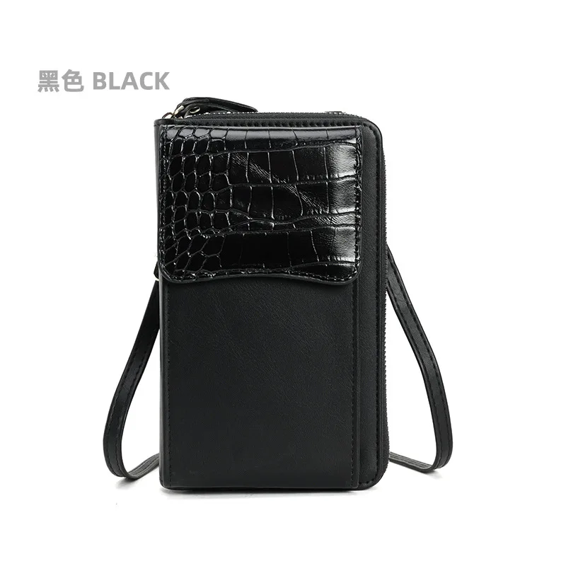 New Women's Fashion Retro Diagonal Bag PU Leather Solid Color Zipper Buckle Women's Casual Mobile Phone Bag Women‘s Purse