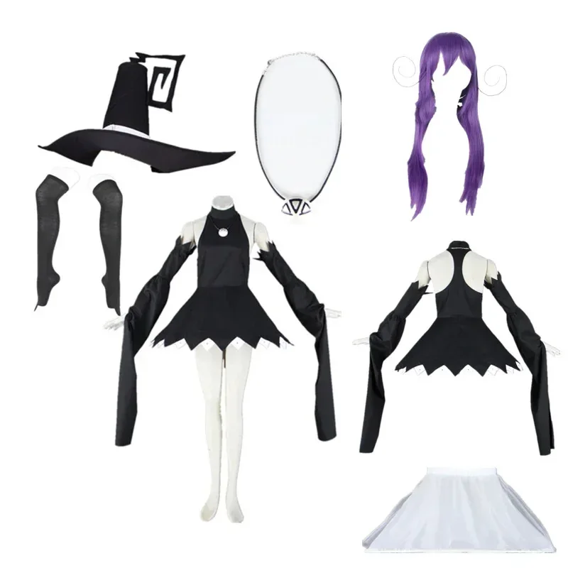 

Anime Cosplay soul eater Blair cosplay black dress with wig cosplay costume Halloween