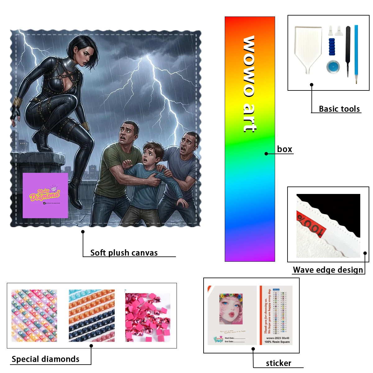 

【MUKY_ Diamond Art】Женский воин ребенок Кристалл AB Горный хрусталь FD Горный хрусталь Идеальная смола Алмаз