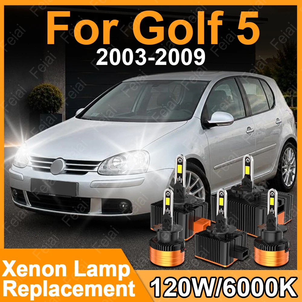 フォルクスワーゲンvwゴルフ5アクセサリー-ゴルフmk5-1k1-1k5ヘッドライト用-d2r-d2s-ledキャンバスヘッドライトバルブ-2003-2005-2006-2007-2008-2009