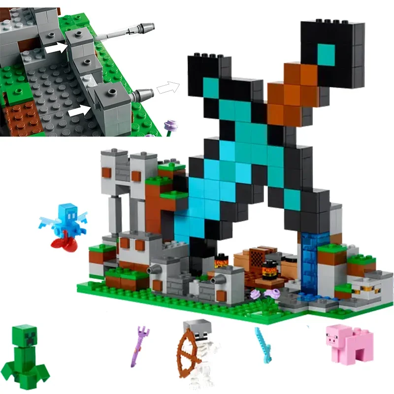 Compatible Bricks Sets Moc My DIY World Series Building Blocks The Sword Outpost Allay Children's Holiday Gift Assembling Toys