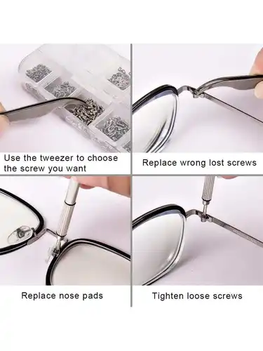 Imagen 2 del producto Kit de Reparación de Gafas - Caja de Herramientas para Reparación de Gafas y Relojes - Kit de Tornillos para Gafas con Tornillos de Precisión y Destornillador