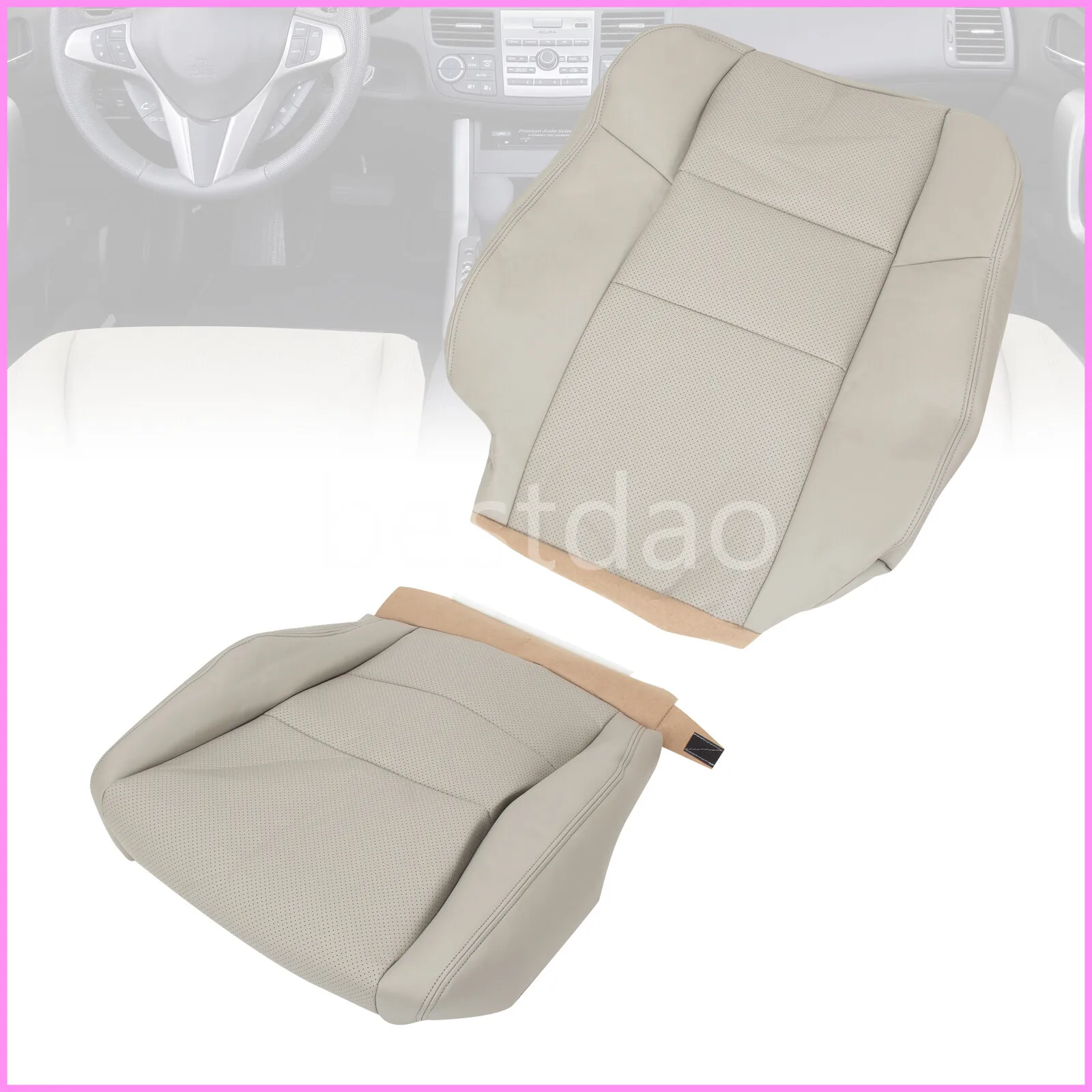 

Gray Perforated Leather Driver Seat Cover For Acura RDX 2007-2012